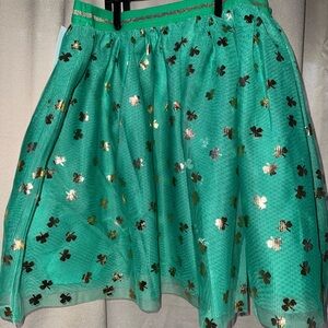 Big girl Green and Gold clover Skirt
